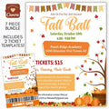 fall ball editable flyer ticket sign poster template